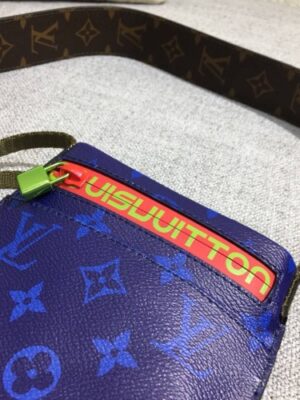 Louis Vuitton Replica Monogram Canvas Phone Bag Blue 2018