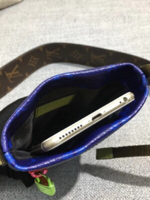 Louis Vuitton Replica Monogram Canvas Phone Bag Blue 2018