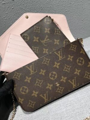 Louis Vuitton Replica Monogram Canvas Pochette Felicie Chain Wallet Bag M67248 Dog 2018