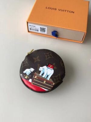 Louis Vuitton Replica Monogram Canvas Round Coin Purse M62088 Polar Bears 2018