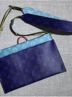 Louis Vuitton Replica Monogram Canvas Shoulder Bag Blue 2018