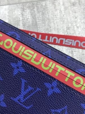 Louis Vuitton Replica Monogram Canvas Small Pouch Clutch Blue/Red 2018