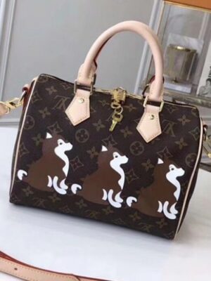 Louis Vuitton Replica Monogram Canvas Speedy Bandoulière 25 Bag M41113 Shiba Dog 2018