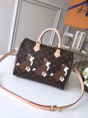 Louis Vuitton Replica Monogram Canvas Speedy Bandoulière 30 Bag M41112 Shiba Dog 2018