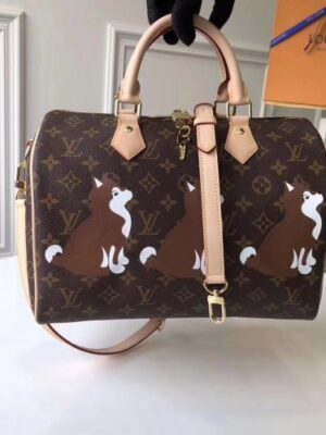 Louis Vuitton Replica Monogram Canvas Speedy Bandoulière 30 Bag M41112 Shiba Dog 2018