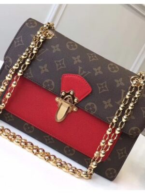 Louis Vuitton Replica Monogram Canvas With Colorful Calfskin Victoire Shoulder Bag M41731 Cherry