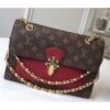 Louis Vuitton Replica Monogram Canvas With Colorful Calfskin Victoire Shoulder Bag M41732 Raisin