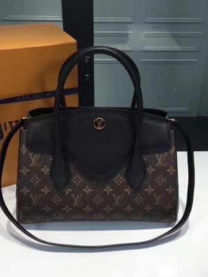 Louis Vuitton Replica Monogram Canvas and Calf Leather Florine Bag M42269 Noir 2017(75201)