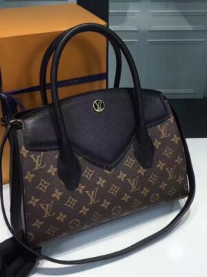 Louis Vuitton Replica Monogram Canvas and Calf Leather Florine Bag M42269 Noir 2017(75201)