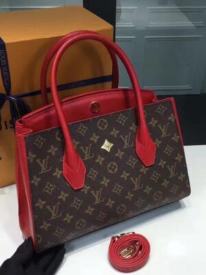 Louis Vuitton Replica Monogram Canvas and Calf Leather Florine Bag M42270 cherry 2017(75202)