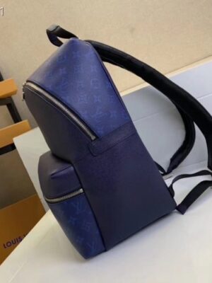 Louis Vuitton Replica Monogram Canvas and Taiga Leather Discovery Backpack PM Bag M30229 Blue 2019