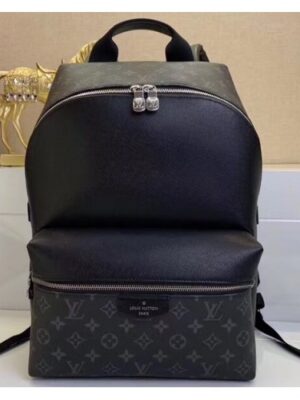 Louis Vuitton Replica Monogram Canvas and Taiga Leather Discovery Backpack PM Bag M30230 Black 2019