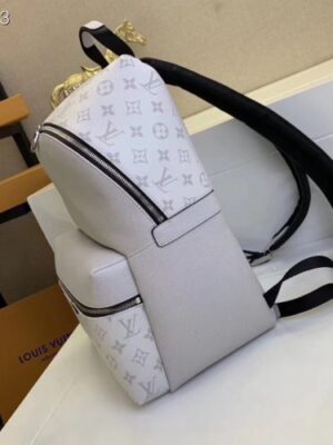 Louis Vuitton Replica Monogram Canvas and Taiga Leather Discovery Backpack PM Bag M30232 White 2019