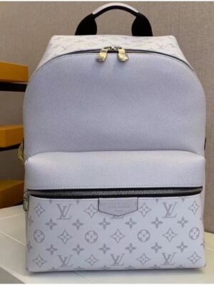 Louis Vuitton Replica Monogram Canvas and Taiga Leather Discovery Backpack PM Bag M30232 White 2019