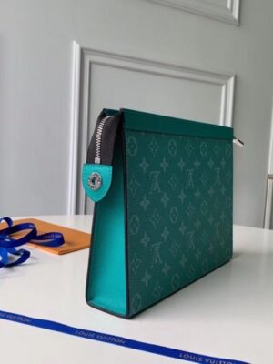 Louis Vuitton Replica Monogram Canvas/Taiga Leather Pochette Voyage MM Bag Green 2019