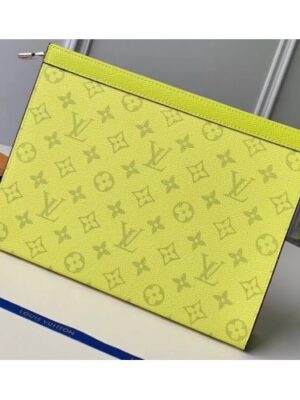 Louis Vuitton Replica Monogram Canvas/Taiga Leather Pochette Voyage MM Bag Yellow 2019