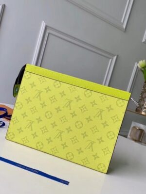 Louis Vuitton Replica Monogram Canvas/Taiga Leather Pochette Voyage MM Bag Yellow 2019