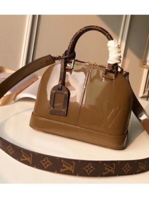 Louis Vuitton Replica Monogram Canvas/Vernis Alma BB Bag M51926 Vert Bronze 2017