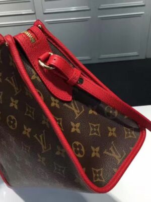 Louis Vuitton Replica Monogram Coated Canvas Popincourt PM M43434  Red 2017