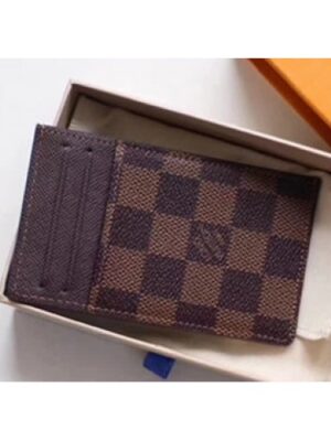 Louis Vuitton Replica Monogram Ebene Canvas Coin Card Holder M62666