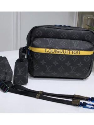 Louis Vuitton Replica Monogram Eclipse Canvas Camera Shoulder Bag Yellow 2018