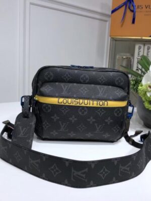 Louis Vuitton Replica Monogram Eclipse Canvas Camera Shoulder Bag Yellow 2018