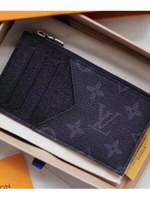 Louis Vuitton Replica Monogram Eclipse Canvas Coin Card Holder N64038