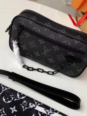 Louis Vuitton Replica Monogram Eclipse Canvas Pochette Volga Pouch Bag M44482 2019