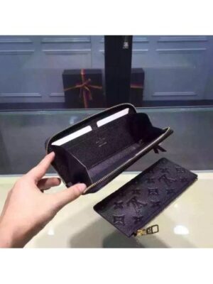 Louis Vuitton Replica Monogram Empreinte Clemence Wallet Black