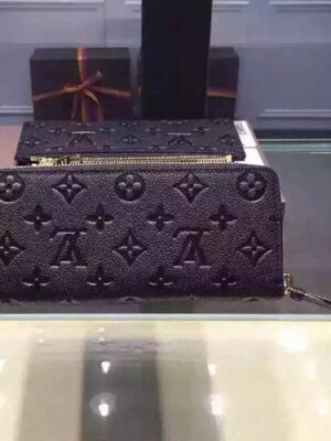 Louis Vuitton Replica Monogram Empreinte Clemence Wallet Black