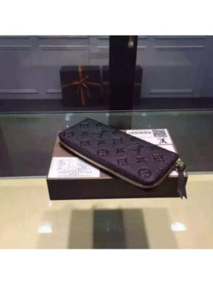 Louis Vuitton Replica Monogram Empreinte Clemence Wallet Black