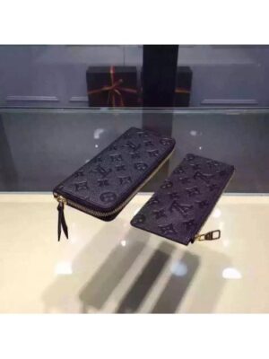 Louis Vuitton Replica Monogram Empreinte Clemence Wallet Black