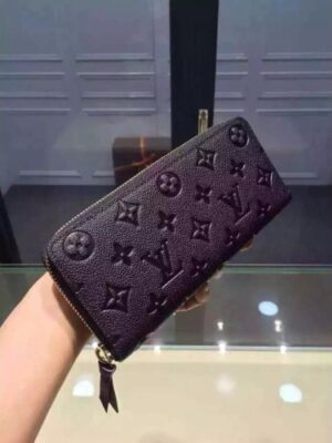 Louis Vuitton Replica Monogram Empreinte Clemence Wallet Black