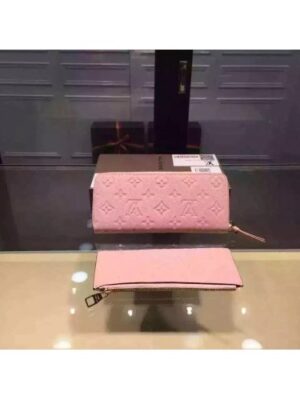 Louis Vuitton Replica Monogram Empreinte Clemence Wallet Pink