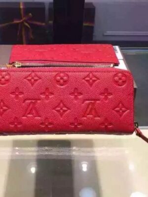 Louis Vuitton Replica Monogram Empreinte Clemence Wallet Red