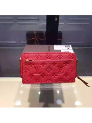 Louis Vuitton Replica Monogram Empreinte Clemence Wallet Red