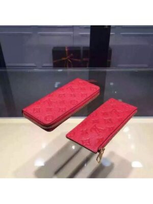 Louis Vuitton Replica Monogram Empreinte Clemence Wallet Red