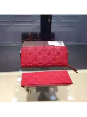 Louis Vuitton Replica Monogram Empreinte Clemence Wallet Red