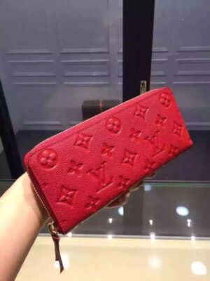 Louis Vuitton Replica Monogram Empreinte Clemence Wallet Red