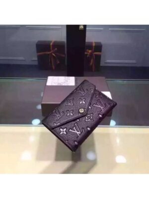 Louis Vuitton Replica Monogram Empreinte Compact Curieuse Wallet Black