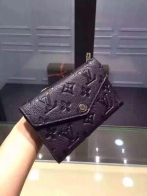 Louis Vuitton Replica Monogram Empreinte Compact Curieuse Wallet Black