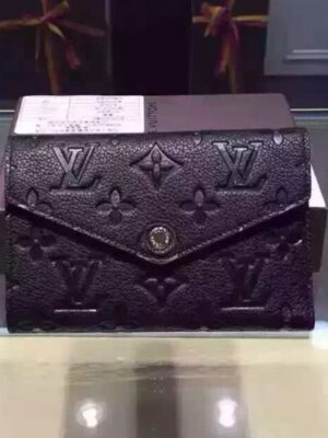 Louis Vuitton Replica Monogram Empreinte Compact Curieuse Wallet Black