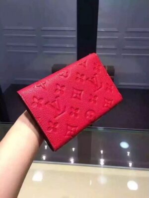 Louis Vuitton Replica Monogram Empreinte Compact Curieuse Wallet Red