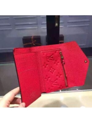 Louis Vuitton Replica Monogram Empreinte Compact Curieuse Wallet Red