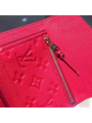 Louis Vuitton Replica Monogram Empreinte Compact Curieuse Wallet Red