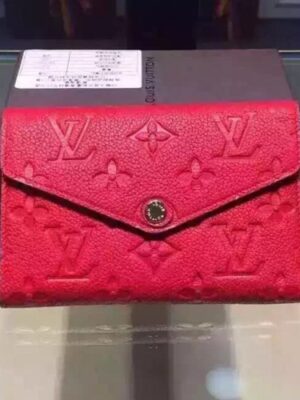 Louis Vuitton Replica Monogram Empreinte Compact Curieuse Wallet Red