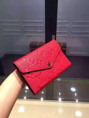 Louis Vuitton Replica Monogram Empreinte Compact Curieuse Wallet Red