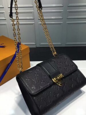 Louis Vuitton Replica Monogram Empreinte Saint Sulpice PM Shoulder Bag M43392 Black 2017