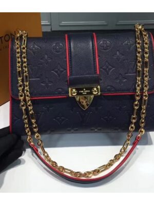 Louis Vuitton Replica Monogram Empreinte Saint Sulpice PM Shoulder Bag M43392 Marine Rouge 2017