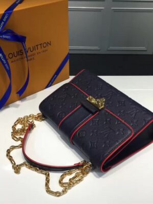 Louis Vuitton Replica Monogram Empreinte Saint Sulpice PM Shoulder Bag M43392 Marine Rouge 2017